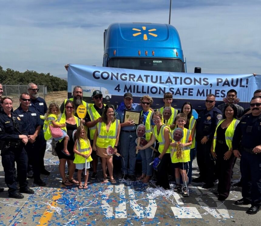 CHP hosts party at scale house for Walmart truck driver's 4 million safe miles