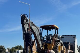 CHP reminds drivers to double check highest point of load when backhoe arm strikes overpass