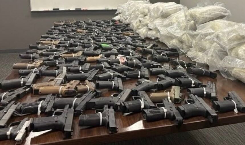 CMV traffic stop leads to discovery of 174 handguns with scratched serial numbers & massive bundles of heroin