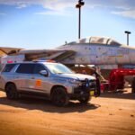 F-14 Tomcat aircraft hauled by semi truck from Florida to Colorado museum