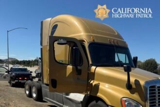CHP finds fake paper license plate, no logbook, and wrong driver's license after big rig skips weigh station