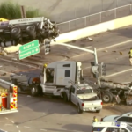 Brake failure suspected cause in crash involving commercial vehicles on I-10 overpass