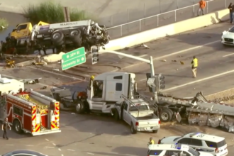 Brake failure suspected cause in crash involving commercial vehicles on I-10 overpass