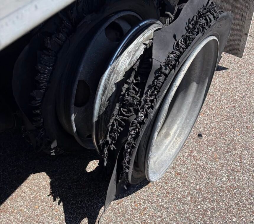 'Multiple severely damaged tires' and logbook violations uncovered during CMV inspection in Tennessee