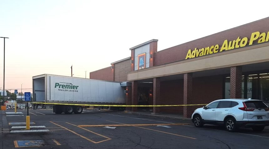 Tractor-trailer plowed into the front door of an Aldi in Nashville