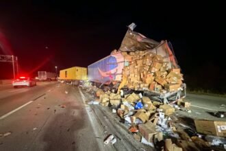 Truck driver parked on gore area to urinate prior to serious sideswipe crash, Indiana troopers say