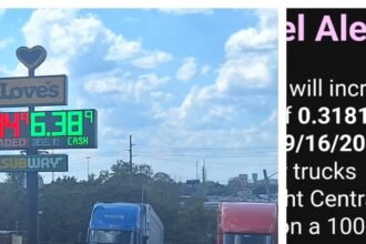 How much will truckers' fuel costs go up tomorrow?