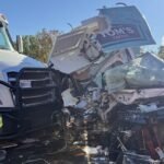 Coffee food truck obliterated in construction zone crash with semi truck