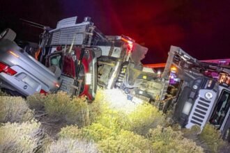 CMV driver arrested for DUI following rollover crash on I-40 that damaged nine vehicles, Arizona DPS says