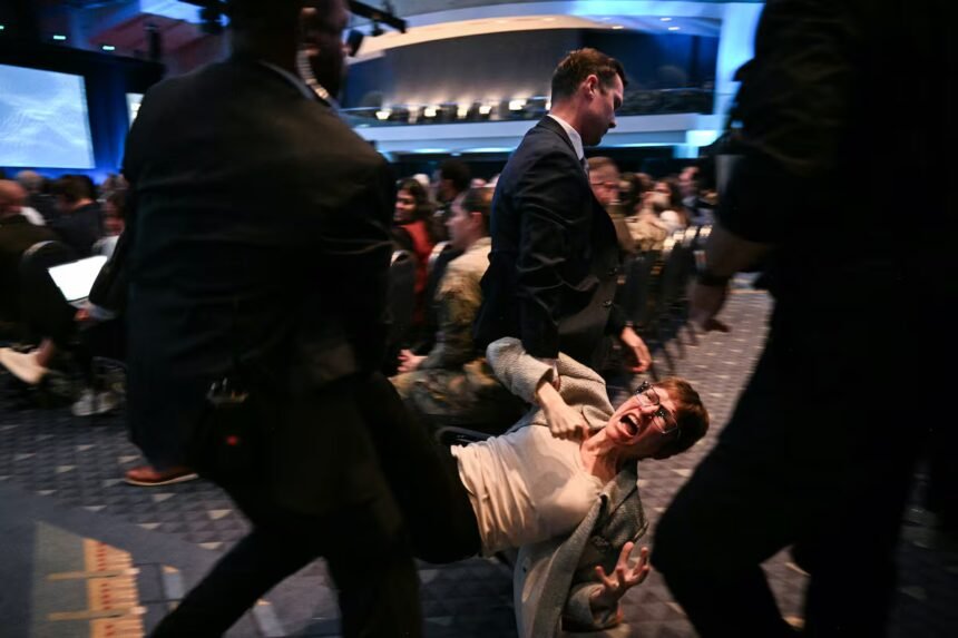 ‘You’re a coward’: Protesters heckle Hegseth during AUSA panel