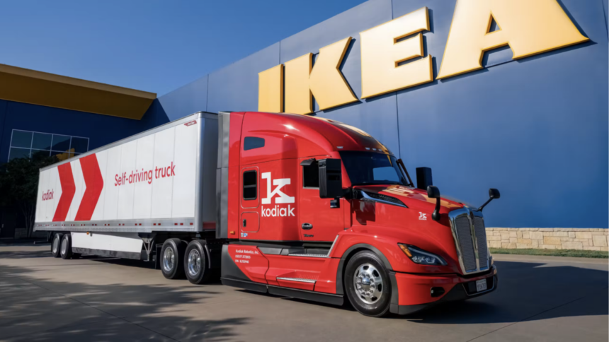 Kodiak partners with IKEA to launch trucking service with 'completely empty cab' on I-45 in Texas in 2026