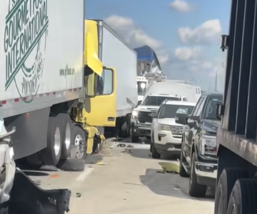 More than a dozen semis involved in 50 vehicle pileup on I-95 bridge in South Carolina