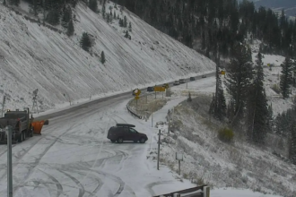 Teton pass temporarily closed in both directions as CMVs slide in icy conditions