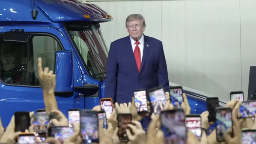 President Donald Trump visits Peterbilt Texas plant